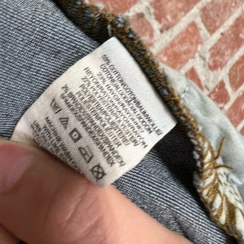 FREE PEOPLE blue stretch high rise skinny jeans denim dark wash. Size 27 crop - Picture 11 of 11
